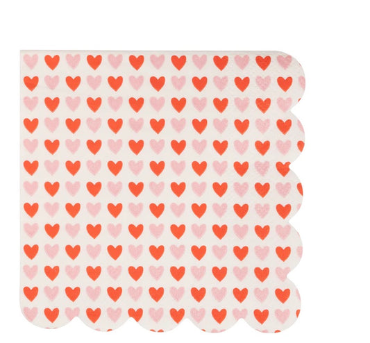 HEARTS SCALLOPED COCKTAIL NAPKIN