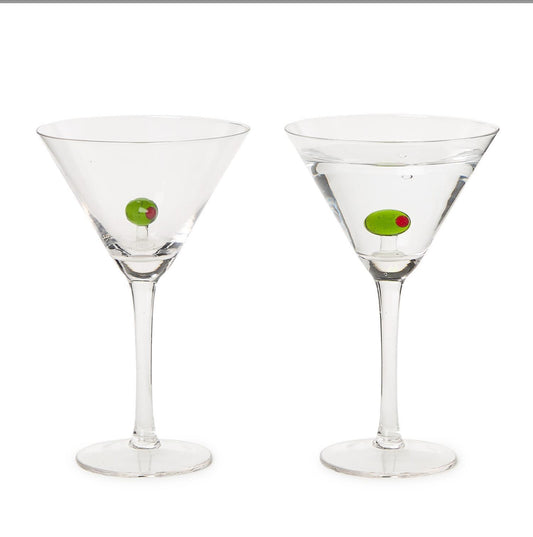 Martini Glass with Olive