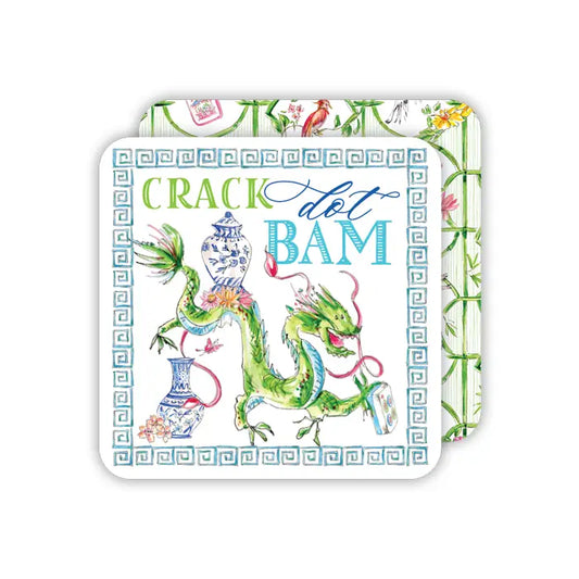 Crack Dot Bam Mahjong Dragon Square Coaster