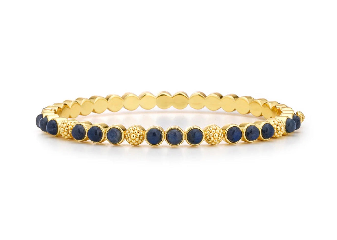 Berry Gem Petite Hinged Bangle- Blue Labradorite