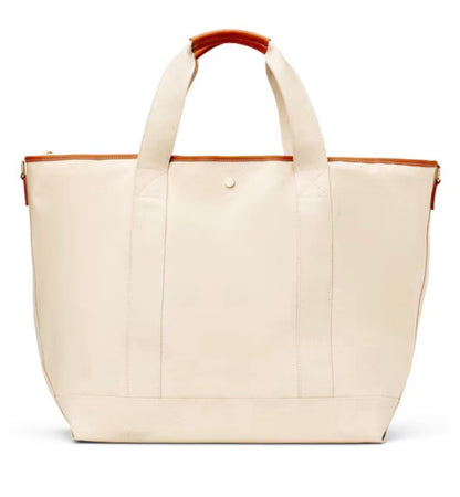 Venice Canvas Tote- Brown, Green, & Blue