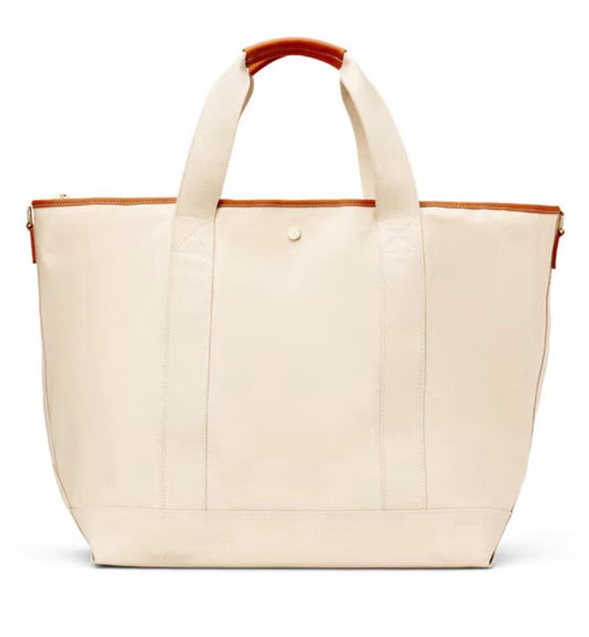 Venice Canvas Tote- Brown, Green, & Blue