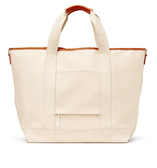 Venice Canvas Tote- Brown, Green, & Blue