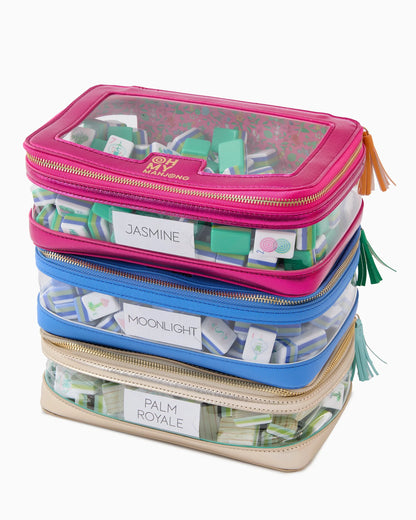 Metallic Pink Tile Storage Bag - Oh My Mahjong