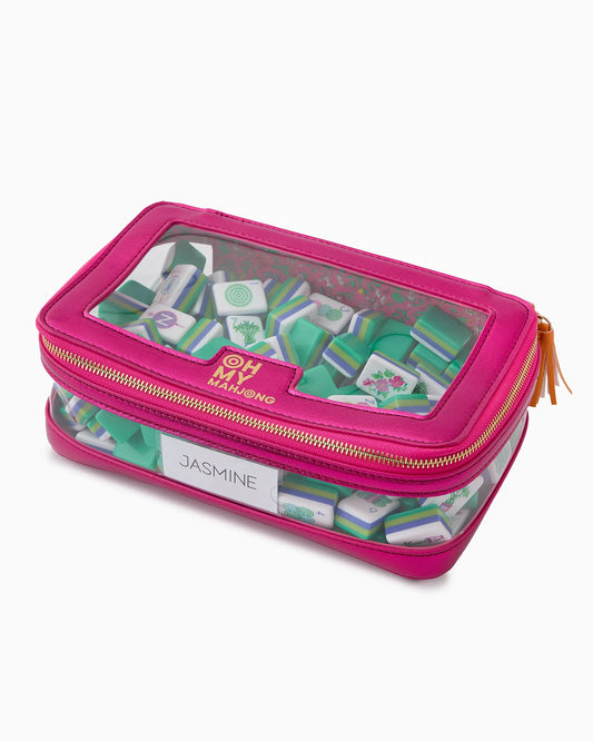 Metallic Pink Tile Storage Bag - Oh My Mahjong