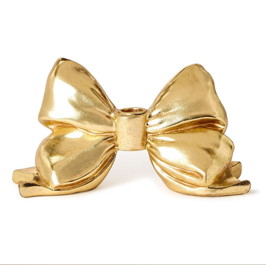 Large Bow Taper Candle Holder