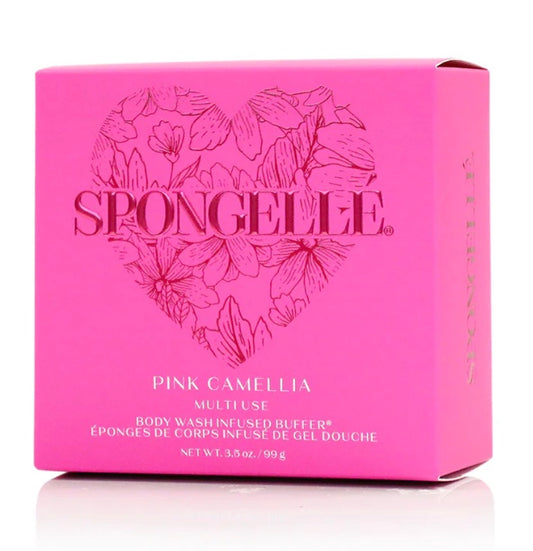 Pink Camellia Heart Buffer- Spongelle