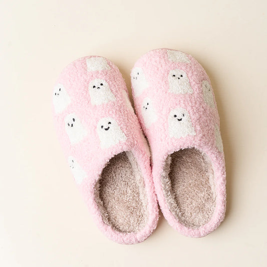 Ghost Fuzzy Slippers