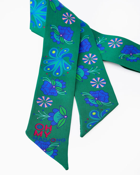Twilly Scarf Green Birdie