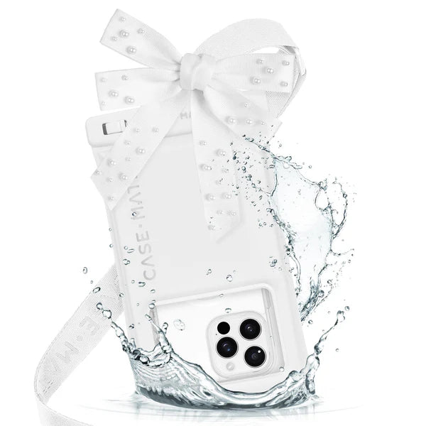 Waterproof Floating Pouch- Ivory Pearl Bow