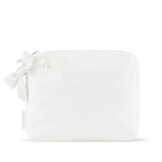 Crinkle Makeup Bag- Ivory Shine