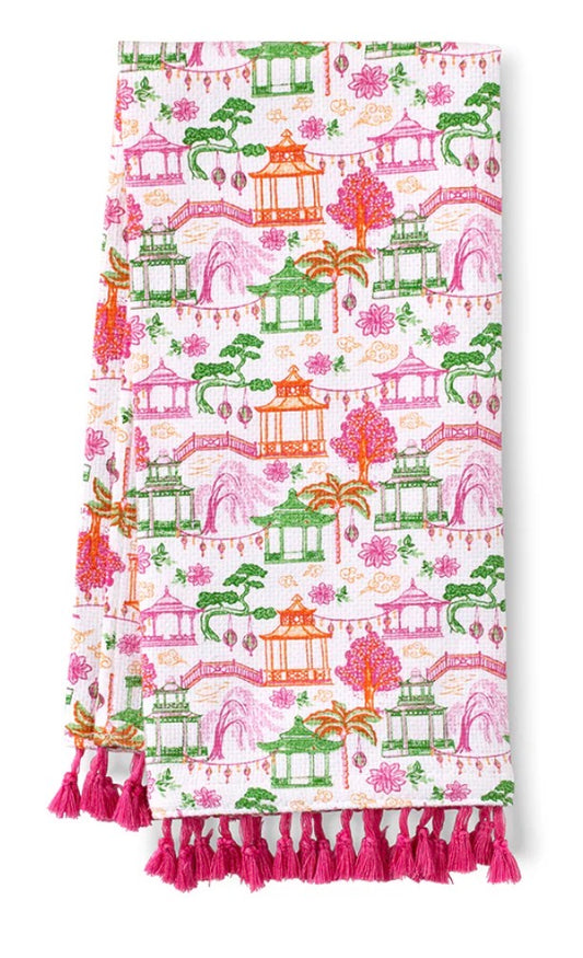 Pagoda Paradise Tea Towel