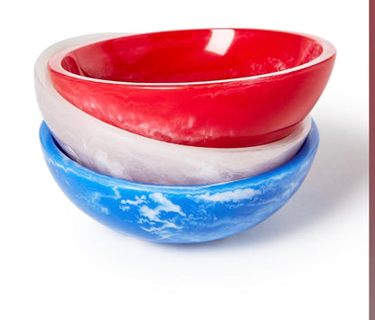 RED, WHITE AND BLUE ROUND TIDBIT BOWL