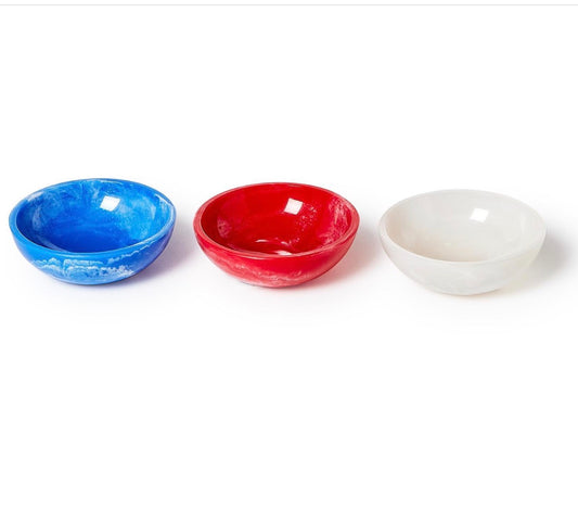 RED, WHITE AND BLUE ROUND TIDBIT BOWL