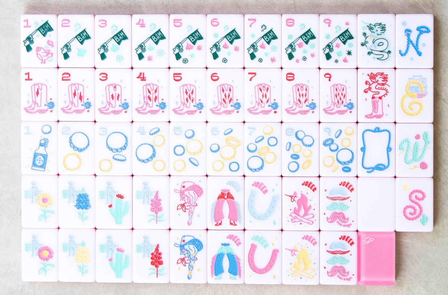 Miss Cowgirl: Mahjong Tile Set - Miss Mahjong