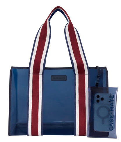 Navy Rugby Stripe Jelly Tote