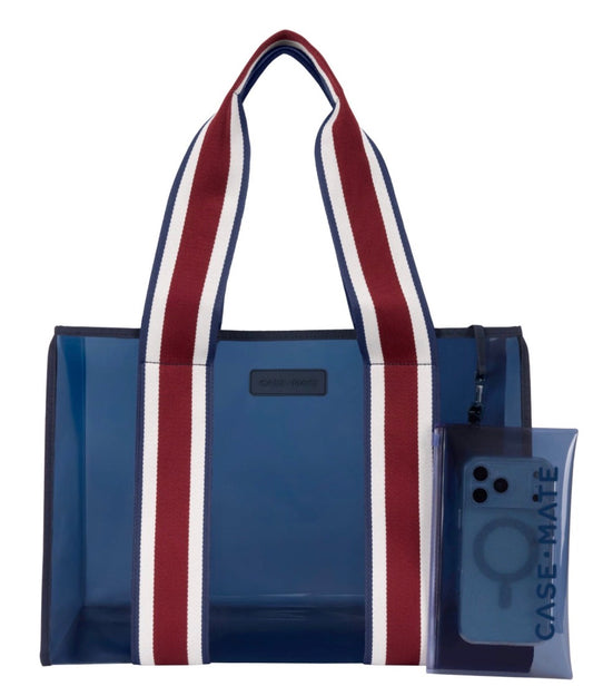 Navy Rugby Stripe Jelly Tote