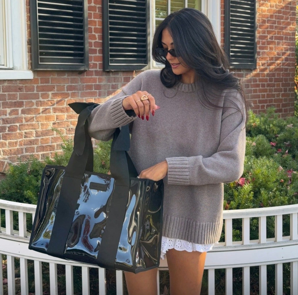 Midnight Bow Jelly Tote