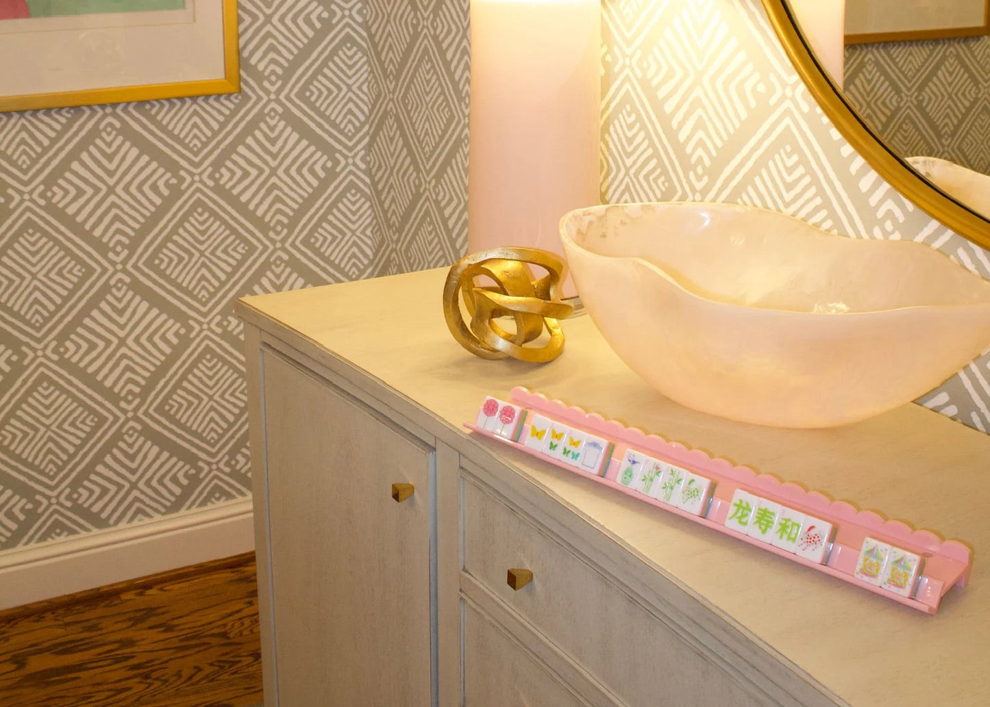 Blush Scallop Rack and Pusher Set