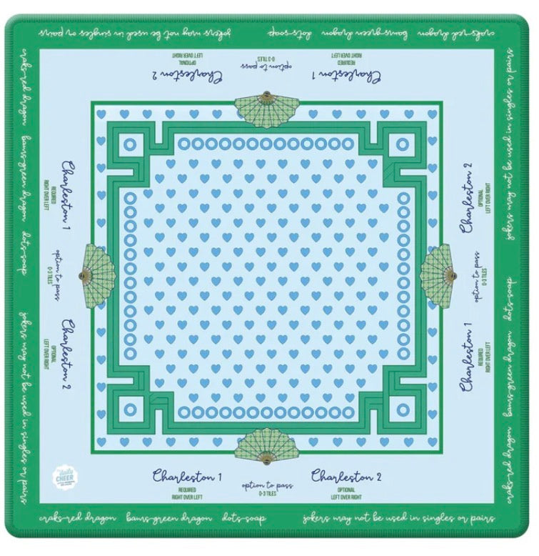Stitched Hearts Mahjong Mat