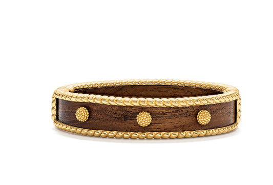 Berry Small Hinged Bangle- Teak