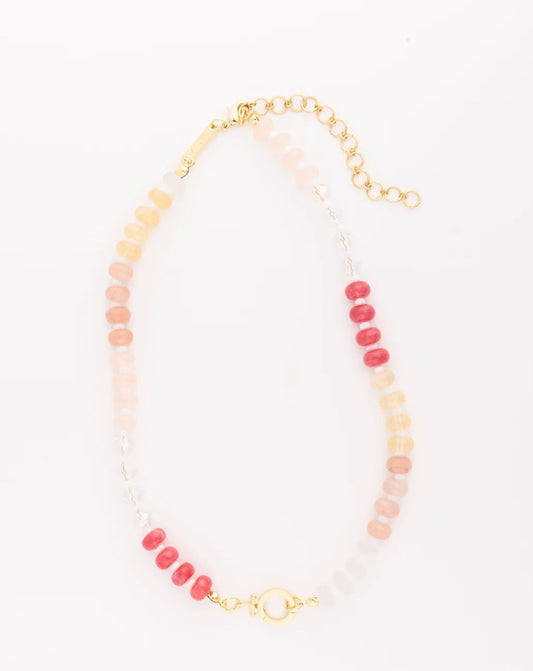 Thea Stone Necklace Pink