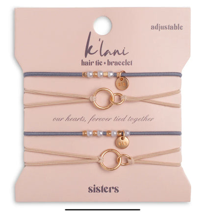 Sister Hair Tie Bracelet Set
