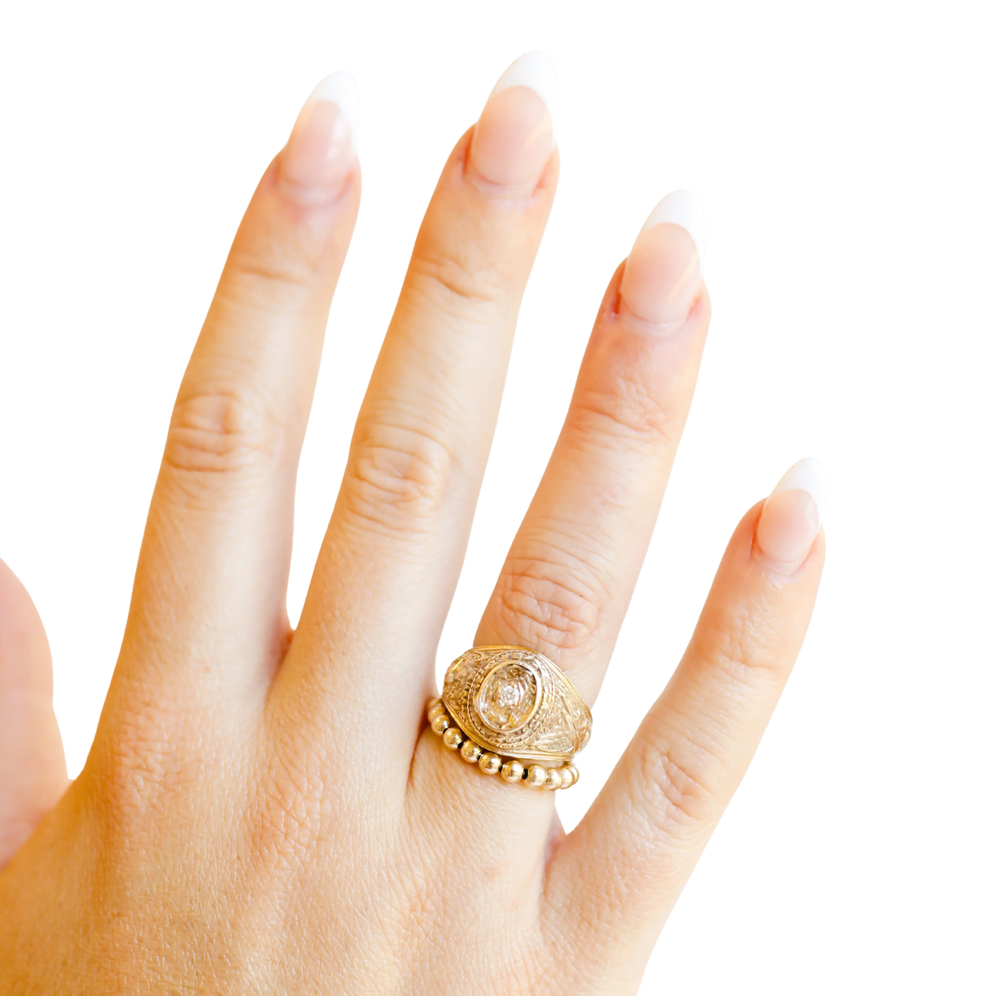 Lauren 3mm Beaded Band Ring
