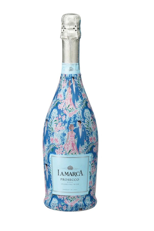 Preppy Bride and Groom Prosecco Bottle Wrap