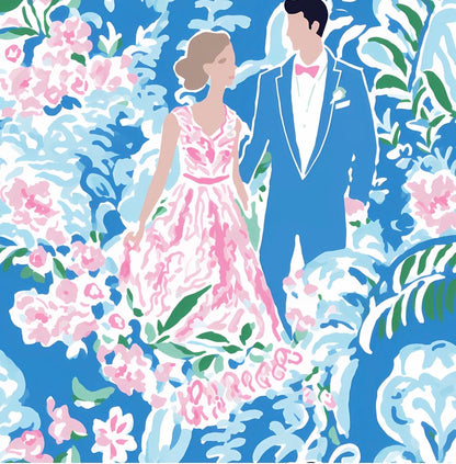 Preppy Bride and Groom Prosecco Bottle Wrap