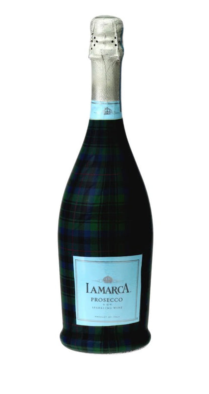 Blue and Green Christmas Tartan Prosecco Bottle Wrap