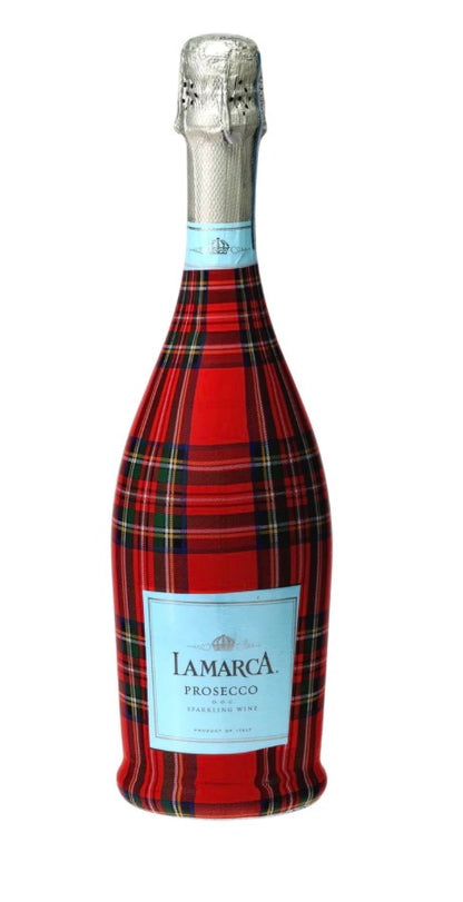 Red and Green Christmas Tartan Prosecco Bottle Wrap