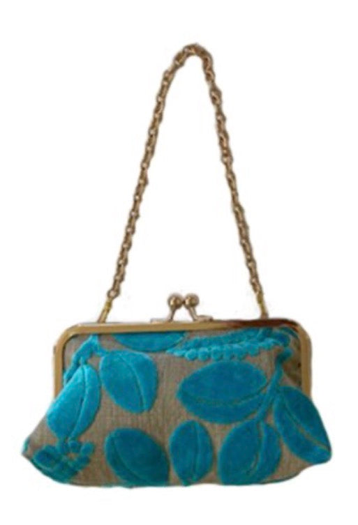 Trixie: Ocean Blue Chenille Leaves