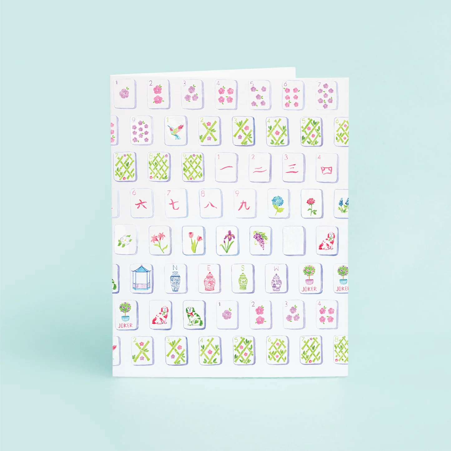 Folded Note Card- Mahjong