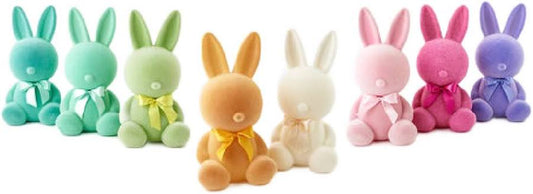 Large Flocked Sitting Bunny