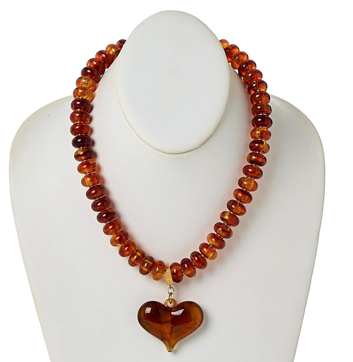 Happy Heart Beaded Necklace with Chunky Heart