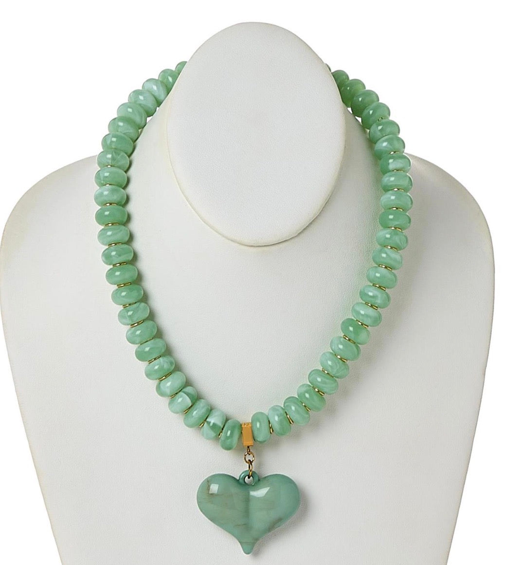 Happy Heart Beaded Necklace with Chunky Heart