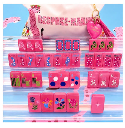 Springtime Safari - Wild Pink Pearl Mahjong Tiles