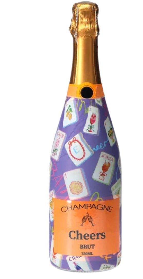 Purple Mahjong Prosecco Bottle Wrap