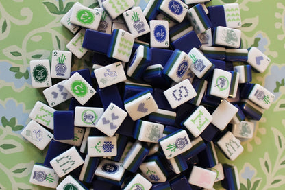 The cheerfully stitched mahjong tiles