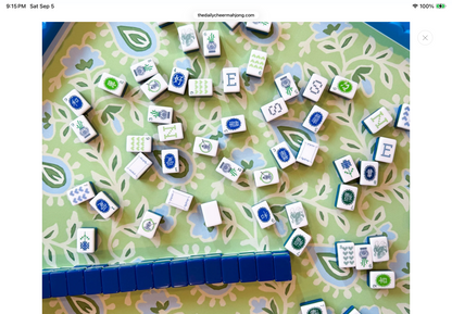 The cheerfully stitched mahjong tiles