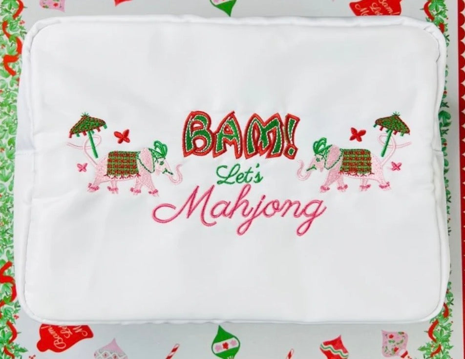 Holly and Trunky Christmas Mahjong Tile Bag