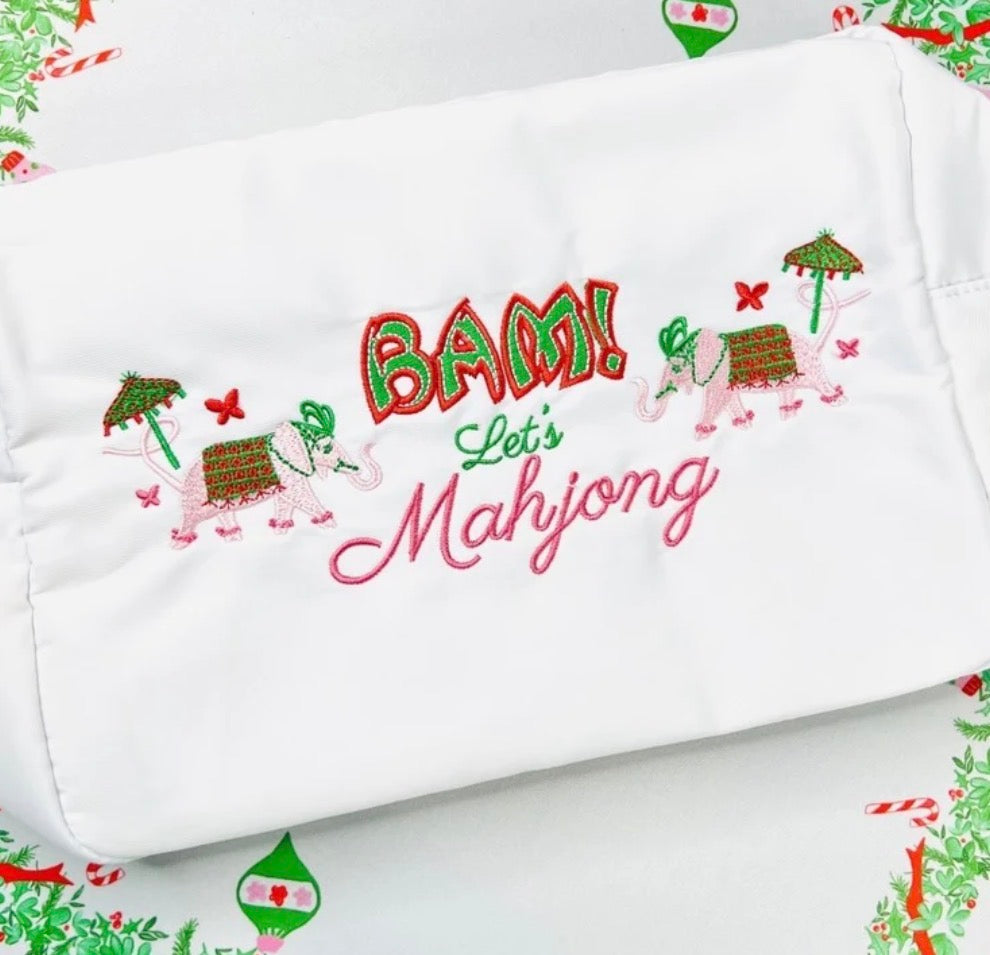 Holly and Trunky Christmas Mahjong Tile Bag