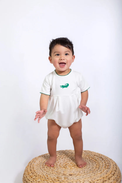 Alligator Embroidered Pip Bubble
