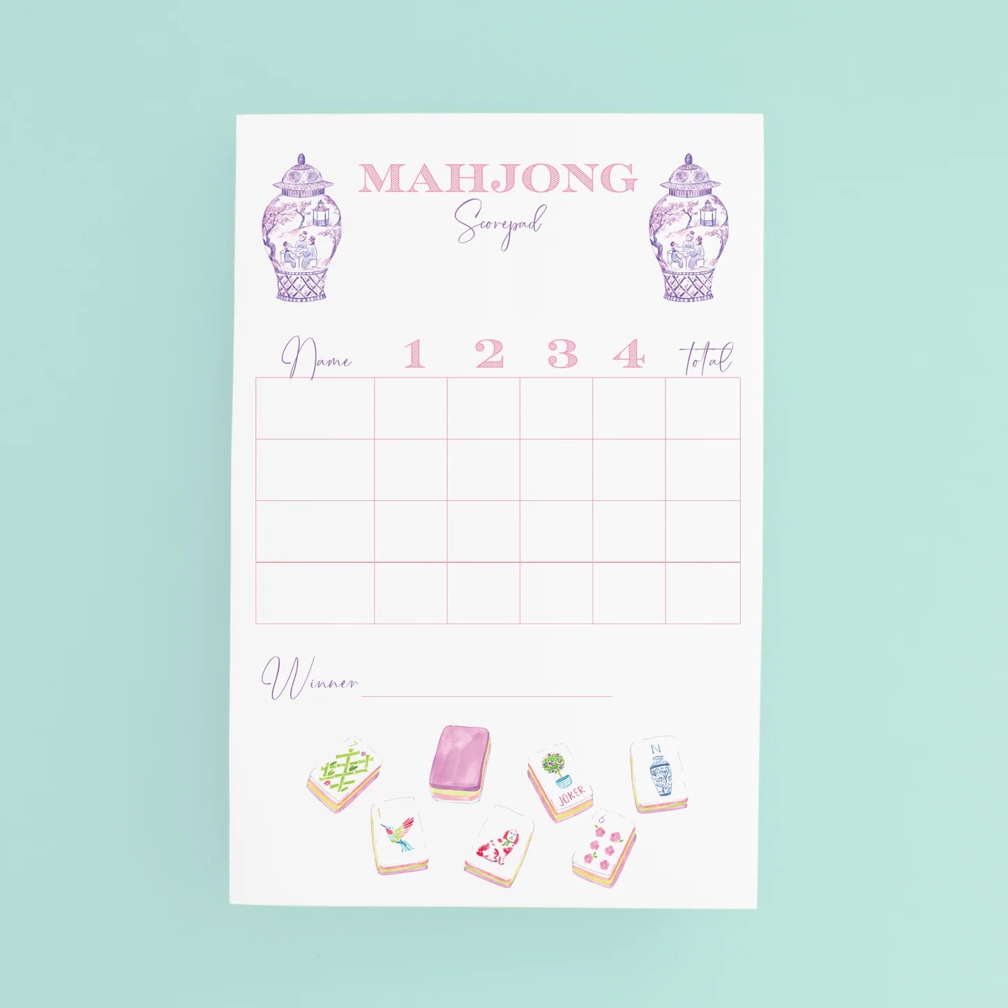 Mahjong Scorecard Pad - Taylor Tiles