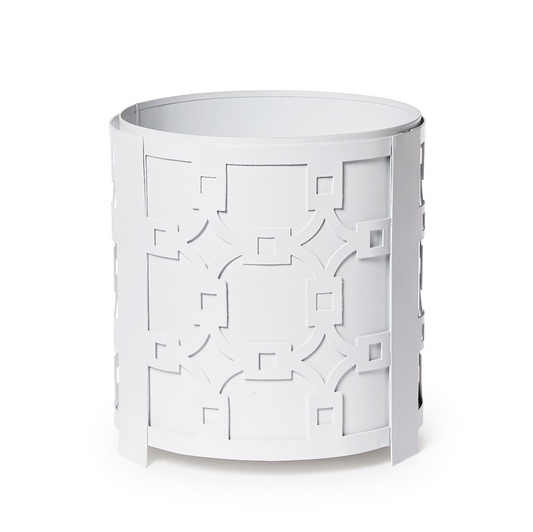 Laser Fretwork Round Metal Planter