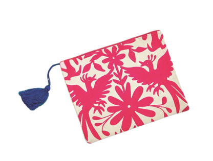 Flora & Fauna Embroidered Multipurpose Pouch Asst. 4 Colors