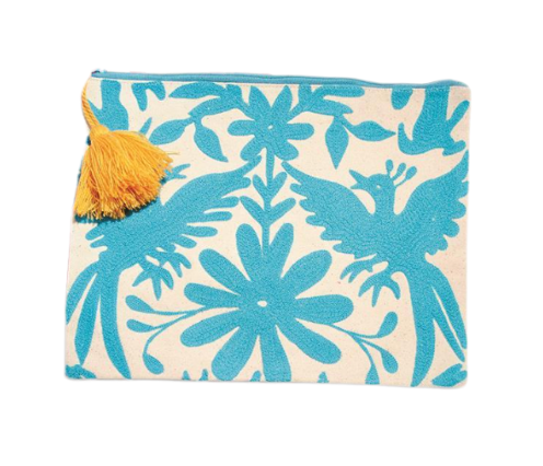 Flora & Fauna Embroidered Multipurpose Pouch Asst. 4 Colors