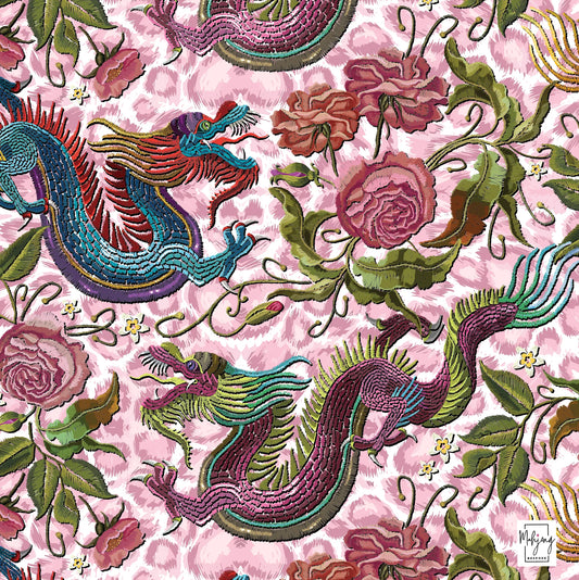 Year Of The Dragon Mat - Amped-Up Pink