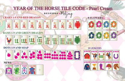 Year of the Horse - Pearl Cream Mahjong Tiles